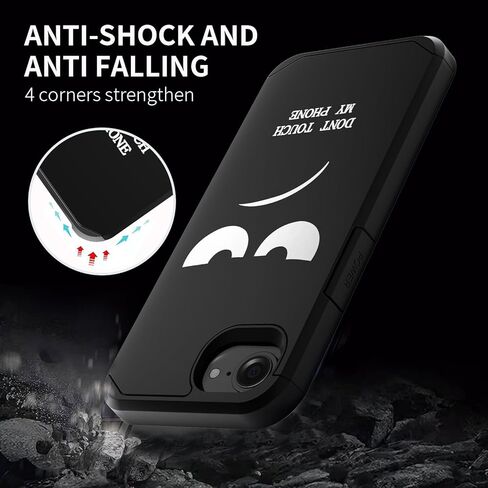 حافظة لهاتف iPhone 16E، لطيفة [لا تلمس هاتفي] غطاء بلاستيكي سيليكون نحيف مقاوم للصدمات بطبقة مزدوجة للأطفال والأولاد والرجال (iPhone 16e 2025 6.1 بوصة) in Kuwait