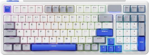 Rapoo V700DIY-98 Wireless Mechanical Keyboard, BT5.0 + 2.4GHz, Hot Swappable Custom Gaming Keyboard, Speed Silver Linear Switch, 16.8M Per-Key RGB, Gasket Mount, Creamy Sound, Full Anti-Ghosting, Blue in Saudi Arabia