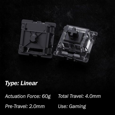 Gateron KS-15 RGB Optical Mechanical MX Type Key Switch - Clear top (65 Pcs, Black) in Saudi Arabia