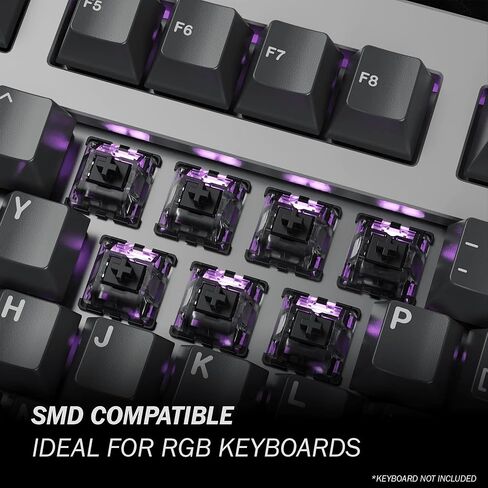 Gateron KS-15 RGB Optical Mechanical MX Type Key Switch - Clear top (65 Pcs, Black) in Saudi Arabia