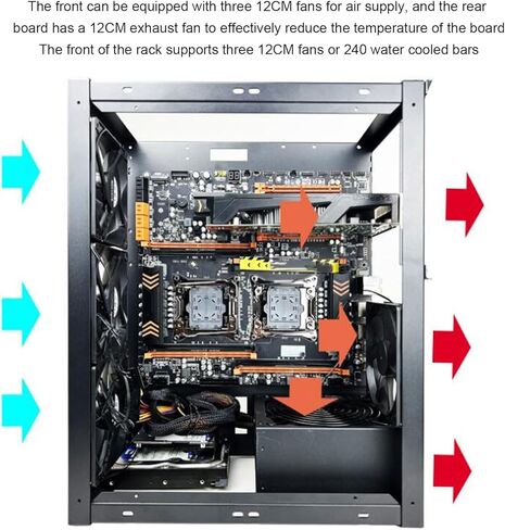 حقيبة كمبيوتر للألعاب DIY، حامل هيكل مفتوح للوحات الأم ATX EATX MATX ITX، رف كمبيوتر قابل للتكديس للوحة الأم X79 X99 in Kuwait
