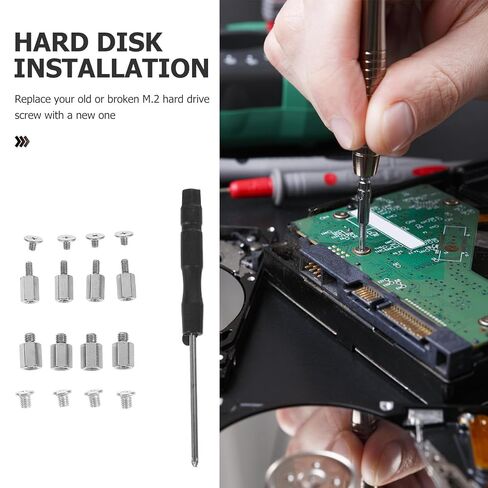 M.2 SSD Mounting Screw Kit Stainless Steel Nut Set for Computer Motherboard Maintenance and Upgrade Accessories Random Style in Kuwait