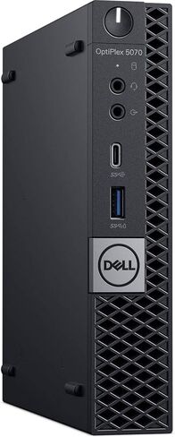 كمبيوتر سطح المكتب Dell OptiPlex 5070 Mini Business، Intel Core i7-9700T، ذاكرة وصول عشوائي DDR4 سعة 8 جيجابايت، SSD 256 جيجابايت، منفذ عرض، لوحة مفاتيح وماوس، Windows 11 Pro (متجدد) in Kuwait