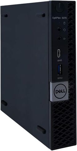 كمبيوتر سطح المكتب Dell OptiPlex 5070 Mini Business، Intel Core i7-9700T، ذاكرة وصول عشوائي DDR4 سعة 8 جيجابايت، SSD 256 جيجابايت، منفذ عرض، لوحة مفاتيح وماوس، Windows 11 Pro (متجدد) in Kuwait