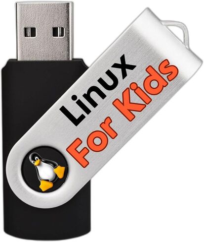 Linux للأطفال – محرك أقراص فلاش USB للكمبيوتر الشخصي | نظام تشغيل صديق للطفل للتعلم والتعليم | مثالية للطلاب والمبتدئين والدراسة في المنزل in Kuwait