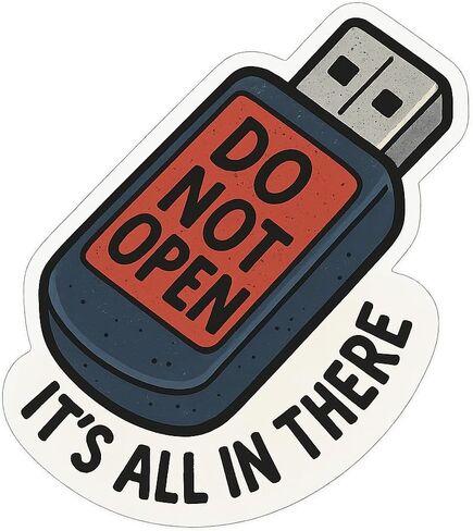 High School Secrets Core Flash Drive DO NOT Open Sticker (2.75" x 3") in Saudi Arabia