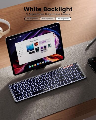 ProtoArc XK01 Plus لوحة مفاتيح قابلة للطي وحامل كمبيوتر محمول CS100 للمكتب in Kuwait