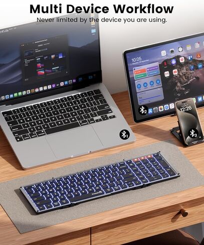 ProtoArc XK01 Plus لوحة مفاتيح قابلة للطي وحامل كمبيوتر محمول CS100 للمكتب in Kuwait