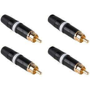 rean (4 Neutrik NYS373-9 RCA Male Phono Plug Black - Gold Contacts - White Ring in Saudi Arabia