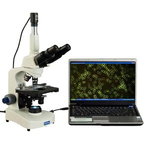 OMAX 40X-2500X Darkfiled Trinocular Compound Siedentopf LED Microscope with Dry Darkfield Condenser and USB Camera in Kuwait
