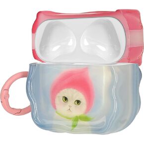 حافظة سماعات أذن kwmobile لأجهزة Apple Airpods 4 - حافظة واقية مقاومة للصدمات لسماعات الأذن مع سلسلة مفاتيح - ناعمة ومتينة للقطط والخوخ in Kuwait