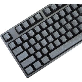 MOLGRIA Contour Line Keycaps, 98 Set Custom PBT Cherry Profile Double-Shot Light Shine-Through Key Caps with South-face Print for Mechanical Gaming Keyboard ANSI Layout (Black-Pink Gradient) in Saudi Arabia