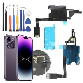 YWLRONG Earpiece Speaker for iPhone 14 Pro Ear Speaker Replacement for iPhone 14 Pro A2650 A2889 A2890 A2891 A2892 Light Proximity Sensor Flex Cable Earphone Assembly with Tools in Kuwait