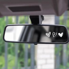 3 Pcs Cute Heart Sticker – Simple Hand-Drawn Hearts Design Vinyl Decal for Car Mirror, Laptop, Water Bottle, Tumbler, Gift for Lovers, Teens, Girls 4x1in (White) in Kuwait