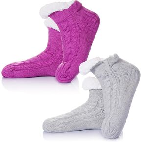 Women Winter Socks Knit Anti-Slip Sweat Warm Cute Cartoon Animals Fuzzy Home Slipper Socks in Kuwait