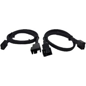 MICRO CONNECTORS كابل تمديد مروحة PWM بطول 30 سم، عبوتين (أسود) (PWM-100BK-2P) in Kuwait