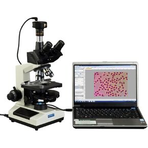 OMAX 40X-2500X Phase Contrast LED Trinocular Compound Microscope with 10MP Digital Camera in Kuwait