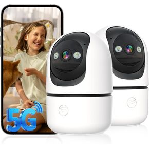 عبوتان من كاميرا الأمان الداخلية، كاميرات 2K 5G WiFi للأطفال/الحيوانات الأليفة/الكلاب/المربية لأمن المنزل، كاميرات أمان 360 PTZ مع تطبيق هاتف الخوادم الأمريكية، 911 مكالمة بنقرة واحدة، كشف ذكي بتقنية الذكاء الاصطناعي in Kuwait