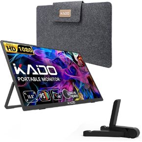 Kado Portable Monitor 15.6'' FHD 1080p Ergo Stand Set, USB-C HDMI Gaming Monitor Ultra-Slim IPS Display, External Monitor 180° Kickstand Wall/Arm Mount for Laptop PC Phone Mac Xbox PS4/PS5 Switch in Saudi Arabia