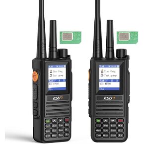 راديو KSUN POC مع بطاقات SIM، أجهزة اتصال لاسلكية عالمية UHF محمولة في اتجاهين راديو PTT وهوائي مزدوج، شبكة خلوية غير محدودة قابلة لإعادة الشحن اضغط للتحدث للبالغين المشي لمسافات طويلة، 2-حزمة CT58 in Kuwait