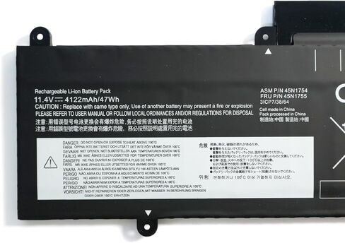 بطارية كمبيوتر محمول 45N1754 45N1755 45N1756 45N1757 45N1752 45N1753 متوافقة مع Lenovo ThinkPad E450 E450C E455 E460 E465 E475 E470 E460C Series (11.4V 47Wh) in Kuwait