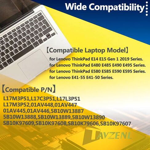 L17M3P51 L17C3P51 45Wh استبدال البطارية لينوفو ثينك باد E15 E14 Gen 1 2019 E595 E590 E585 E580 E495 E490 E485 E480 E41-55 E41-50 Series L17L3P51 L17M3P52 01AV448 SB10K97609 11.1 فولت in Saudi Arabia