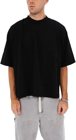 SANCTIONED BLANKS Men's Casual Oversized Heavyweight Drop Shoulder Garment Dye T-Shirt Tee Short Sleeve in Kuwait