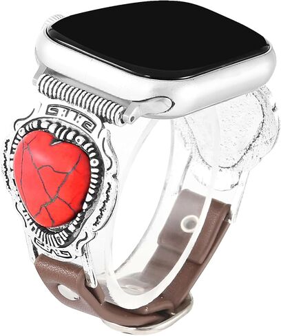 Leather strap compatible with Apple Watch strap for women 38/40/41/42/44/45/46/49mm, Bohemian turquoise designer Western retro ethnic retro style suitable for iWatch series 11 10 9 8 7 6 5 4 3 2 1 SE Ultra 2/1 in Saudi Arabia