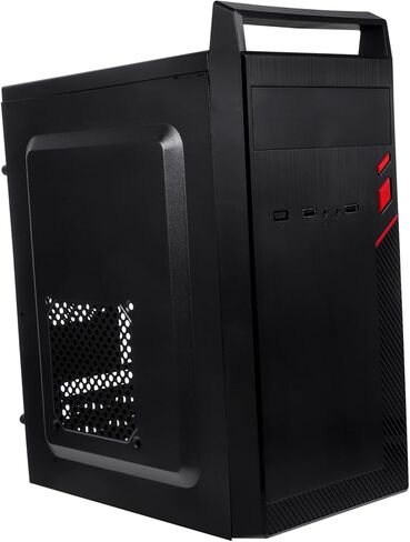 حافظة كمبيوتر صغيرة محمولة من HOMSFOU لحاوية ألعاب معدنية للوحة الأم MATX باب من الزجاج المقسى تصميم تدفق هواء عالي مناسب للألعاب والاستخدام المكتبي in Kuwait