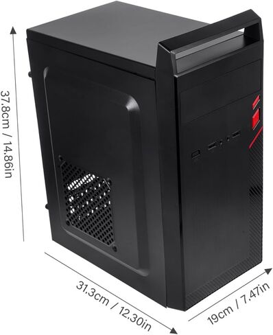 حافظة كمبيوتر صغيرة محمولة من HOMSFOU لحاوية ألعاب معدنية للوحة الأم MATX باب من الزجاج المقسى تصميم تدفق هواء عالي مناسب للألعاب والاستخدام المكتبي in Kuwait
