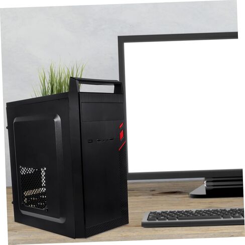 حافظة كمبيوتر صغيرة محمولة من HOMSFOU لحاوية ألعاب معدنية للوحة الأم MATX باب من الزجاج المقسى تصميم تدفق هواء عالي مناسب للألعاب والاستخدام المكتبي in Kuwait