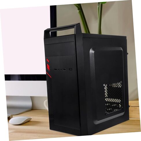 حافظة كمبيوتر صغيرة محمولة من HOMSFOU لحاوية ألعاب معدنية للوحة الأم MATX باب من الزجاج المقسى تصميم تدفق هواء عالي مناسب للألعاب والاستخدام المكتبي in Kuwait