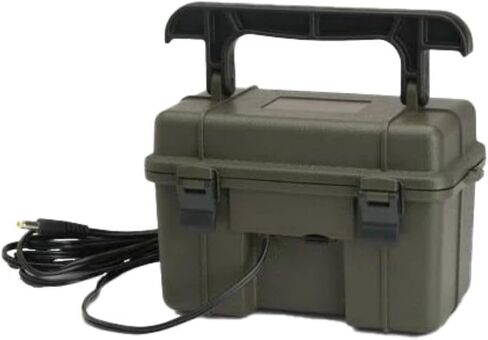 صندوق بطارية مقاوم للطقس 12 فولت من Stealth Cam مع بطارية حمض الرصاص محكمة الغلق لكاميرات المسار (عبوة من قطعتين، أخضر داكن) in Kuwait