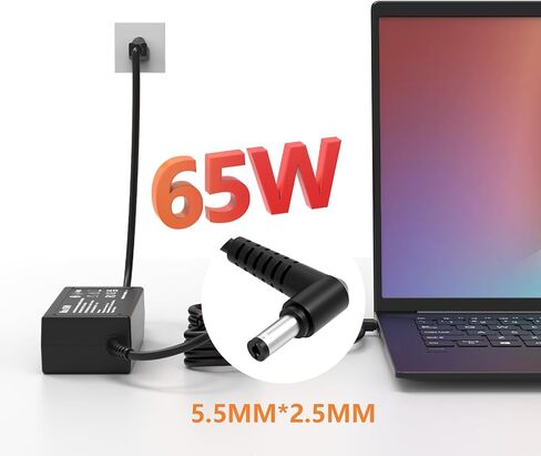 محول تيار متردد 65 وات 19 فولت متوافق مع سلسلة ألعاب ASUS VivoBook/TUF X550 A556 F555 A450 K55 R557 X555 X551 F550، شاشة LCD مقاس 22 بوصة 23 بوصة 24 بوصة 27 بوصة مزود طاقة ADP-65GD B in Kuwait
