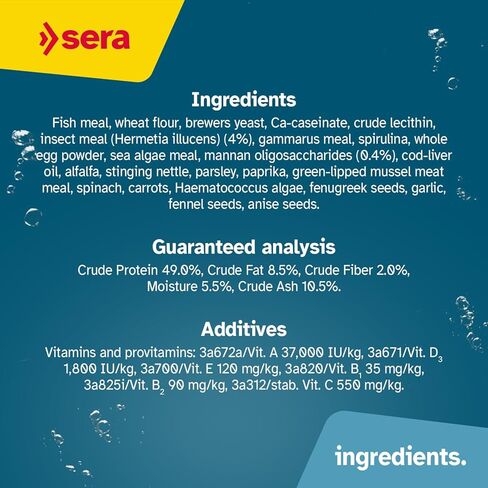 Sera vipan Nature Flake 0.8oz | طعام أساسي مميز للأسماك الزينة | وجبة الحشرات وتأثير ما قبل الحمل | خالية من الأصباغ والمواد الحافظة | مثالي لمغذيات السطح in Kuwait