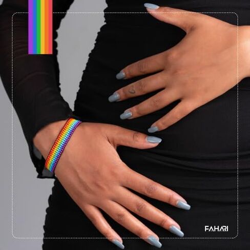 Handmade PRIDE Bracelet - Celebrate Love and Equality | LGBTQ+ Rainbow Pride Flag Jewelry | Gay Lesbian Bisexual Transgender Bracelet | Adjustable Wristband for Women and Men in Kuwait