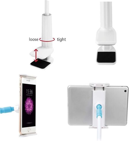 Tablet Stand Holder for Bed, Gooseneck Adjustable Flexible Long Arm Tablets Mount Clamp Cell Phone Holder, Lazy Tablets Phone Stand in Saudi Arabia