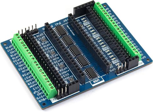 for Pi Pico LED Breakout Board 2.54mm Female Pin Header and Terminal for Raspberry Pi Pico/Pico H/Pico W (Mini, Blue) in Saudi Arabia