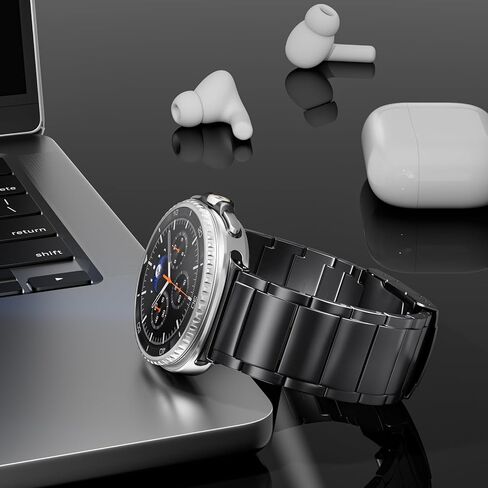 LULULOOK Titanium Watch Band for Samsung Galaxy Watch 8 40mm 44mm & 8 Classic 46mm 2025, Adjustable Titanium Metal Watch Band Strap with Removal Tool, Folding Clasp for Men Women in Saudi Arabia