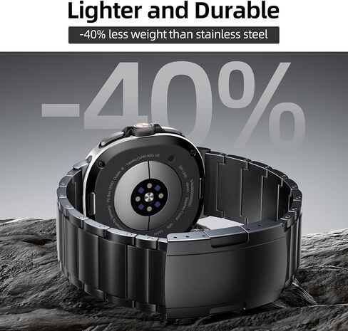 LULULOOK Titanium Watch Band for Samsung Galaxy Watch 8 40mm 44mm & 8 Classic 46mm 2025, Adjustable Titanium Metal Watch Band Strap with Removal Tool, Folding Clasp for Men Women in Saudi Arabia