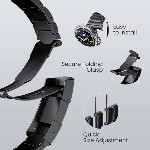 LULULOOK Titanium Watch Band for Samsung Galaxy Watch 8 40mm 44mm & 8 Classic 46mm 2025, Adjustable Titanium Metal Watch Band Strap with Removal Tool, Folding Clasp for Men Women in Saudi Arabia
