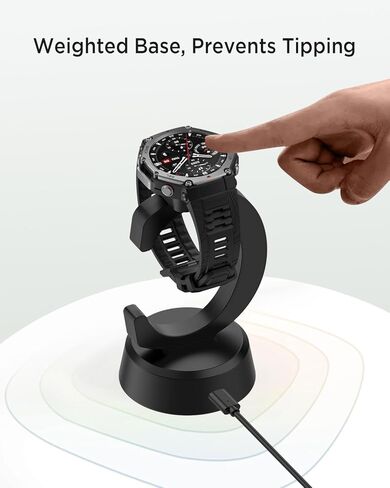 Miimall Charger Dock for Amazfit T-Rex 3 PRO, T-Rex 3, Helio Strap, Balance, Balance 2 Smart Watch, Replacement Charging Stand with USB-C Charging Cable for Amazfit T-Rex3, Black in Kuwait