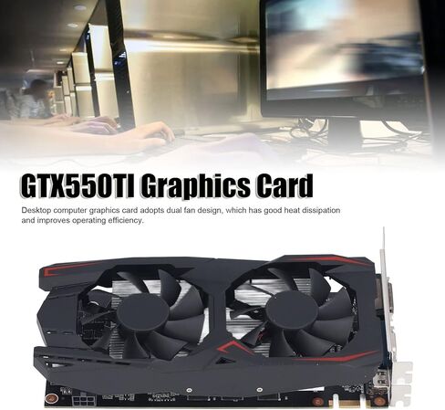 VBESTLIFE 550TI 4GB Graphics Card, DDR5 128 Bit GPU, PCIE 1.1 X16 Gaming Video Card, Desktop Computer Graphics with HDMI, DVI, VGA Ports in Saudi Arabia