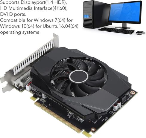 VBESTLIFE RX550 4GB Graphics Card, GDDR5 128 Bit GPU, PCIE 3.0 x8 Gaming Video Card, Desktop Computer Graphics with HDMI, DVI D, DP Ports in Saudi Arabia