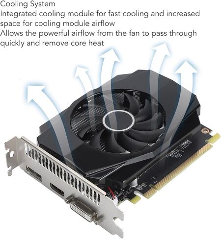 VBESTLIFE RX550 4GB Graphics Card, GDDR5 128 Bit GPU, PCIE 3.0 x8 Gaming Video Card, Desktop Computer Graphics with HDMI, DVI D, DP Ports in Saudi Arabia