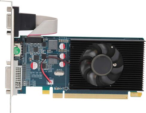 VBESTLIFE HD7450 2GB Graphics Card, DDR3 64 Bit GPU, 600MHz, PCIE 3.0 Desktop PC Gaming Video Card with HDMI, DVI, VGA Ports, Support DirectX 11 in Saudi Arabia