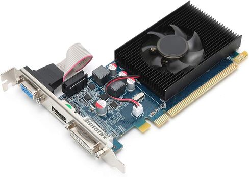 VBESTLIFE HD7450 2GB Graphics Card, DDR3 64 Bit GPU, 600MHz, PCIE 3.0 Desktop PC Gaming Video Card with HDMI, DVI, VGA Ports, Support DirectX 11 in Saudi Arabia