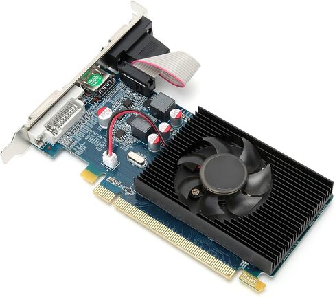 VBESTLIFE HD7450 2GB Graphics Card, DDR3 64 Bit GPU, 600MHz, PCIE 3.0 Desktop PC Gaming Video Card with HDMI, DVI, VGA Ports, Support DirectX 11 in Saudi Arabia