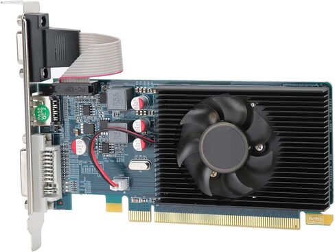 VBESTLIFE HD7450 2GB Graphics Card, DDR3 64 Bit GPU, 600MHz, PCIE 3.0 Desktop PC Gaming Video Card with HDMI, DVI, VGA Ports, Support DirectX 11 in Saudi Arabia
