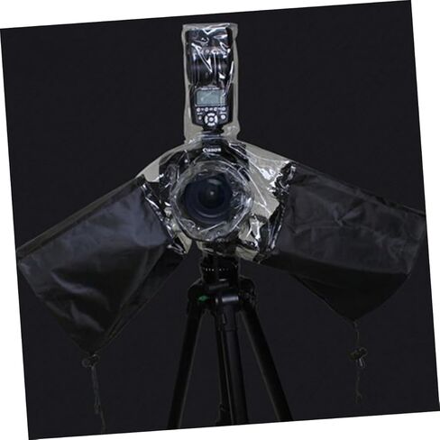 Camera Rain Cover with Drawstring Arm Protector Waterproof Dustproof Camera Protective Cover Black Weatherproof Photography Accessory for Outdoor Shooting in Saudi Arabia
